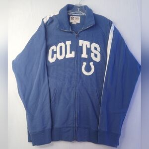 Indianapolis Colts 47 Brand Full Zip Long-sleeve Collared Top Size XXL